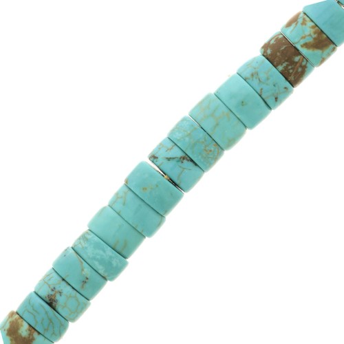 Perles Heishi rondelles Régalite teintée 6x3 mm - Turquoise x20