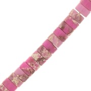 Perles Heishi rondelles - Régalite teintée 6x3 mm - Rose x20