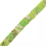Perles Heishi rondelles - Régalite teintée 6x3 mm - Vert clair x20