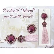 Cabochon rond en verre par Puca® 18 mm - Beige Metallic Mat x1