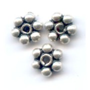 Perles rondelles fleur 3 mm en Argent 925 x25