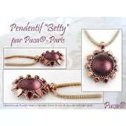 Cabochon rond en verre par Puca® 25 mm - Green Turquoise Metallic Mat x1