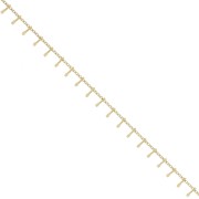 Chaîne Fantaisie maille gourmette et barres 6.3 mm Acier inoxydable 304L Doré x1m