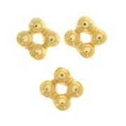 Perles rondelles forme fleur 7 mm - Doré à l'or fin x6|raw }}