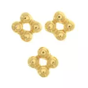 Perles rondelles forme fleur 7 mm - Doré à l'or fin x6