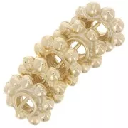 Perles rondelles forme fleur 10 mm - Doré à l'or fin x6
