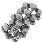 Perles rondelles forme fleur 6.5x7 mm - Argenté vieilli x5