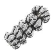 Perles rondelles travaillées 5 mm - Argenté vieilli x5