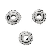 Perles rondelles irrégulières travaillées 5 mm - Argenté vieilli x5