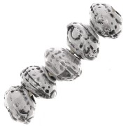 Perles rondelles irrégulières travaillées 5 mm - Argenté vieilli x5