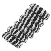 Perles rondelles striées 7 mm - Argenté vieilli x6