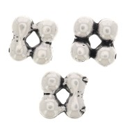 Perles rondelles forme fleur 7 mm - Argenté vieilli x6