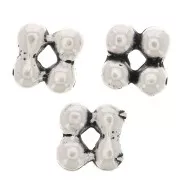 Perles rondelles forme fleur 7 mm - Argenté vieilli x6