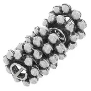 Perles rondelles forme fleur 10 mm - Argenté vieilli x6
