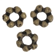 Perles rondelles forme fleur 6 mm - Bronze x5|raw }}