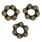 Perles rondelles forme fleur 6 mm - Bronze x5