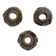 Perles rondelles irrégulières travaillées 5 mm - Bronze x5