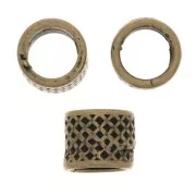 Perles tubes travaillées 5x4 mm - Bronze x5