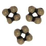 Perles rondelles forme fleur 7 mm - Bronze x6|raw }}