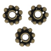 Perles rondelles forme fleur 10 mm - Bronze x6