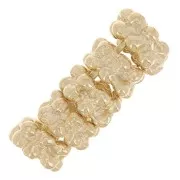 Perles rondelles fleur 6x3 mm - Doré à l'or fin x10