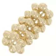 Perles rondelles fleur 6 pétales - 10 mm - Doré à l'or fin x6