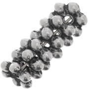 Perles rondelles fleur 6 pétales - 10 mm - Argenté vieilli x6