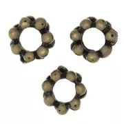 Perles rondelles fleur 6x3 mm - Bronze x10