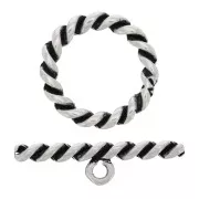 Fermoir en T torsadé pour bracelet ou collier 27 mm - Argenté vieilli x1