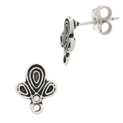 Clous d'oreilles cactus 12x10 mm avec anneau fermé - Argenté vieilli x2|raw }}