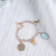 Pendentif pièce de monnaie 10 centimes 22x18 mm - Doré à l'or fin x1