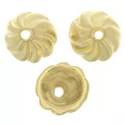 Coupelles striées 11 mm - Doré à l'or fin x6