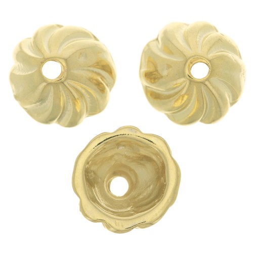Coupelles striées 11 mm - Doré à l'or fin x6