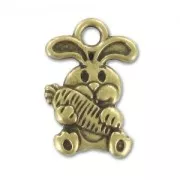 Breloque lapin 15 mm bronze x1