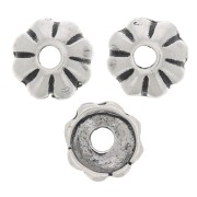 Coupelles striées 6 mm - Argenté vieilli x6