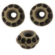 Perles rondelles travaillées 8x5 mm - Bronze x5|raw }}