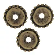 Perles rondelles avec des petites boules 9 mm - Bronze x6