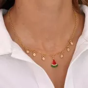 Mini breloques losange 9x5 mm - Doré à l'or fin x6