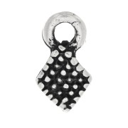 Mini breloques losange 9x5 mm - Argenté vieilli x6|raw }}