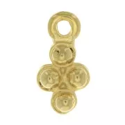 Breloque losange avec petite boule 15x8 mm - Doré à l'or fin x1