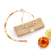 Breloque losange avec petite boule 15x8 mm - Doré à l'or fin x1