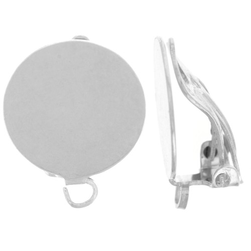 Clips plateau 13 mm avec anneau - Argent 925 x2