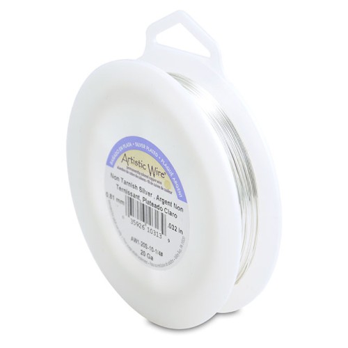 Fil de cuivre Artistic Wire 0.81 mm - Argenté anti-ternissement x24m