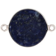 Intercalaire rond en pierre gemme 22x16 mm - Argent 925 - Lapis lazuli x1|raw }}