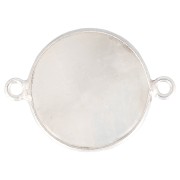 Intercalaire rond en pierre gemme 22x16 mm - Argent 925 - Pierre de lune x1|raw }}