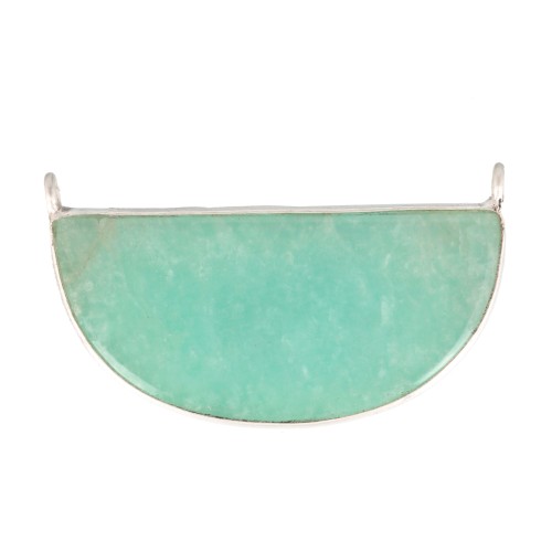 Intercalaire pour collier en pierre gemme 33x19 mm - Argent 925 - Amazonite x1