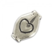 Olives plates 11x7 mm argenté vieilli x5