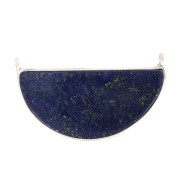 Intercalaire pour collier en pierre gemme 33x19 mm - Argent 925 - Lapis lazuli x1