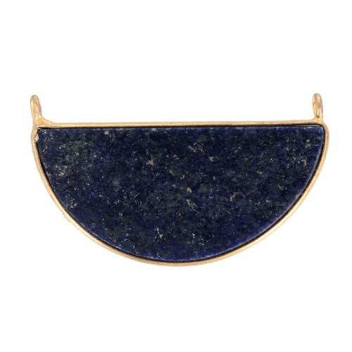Intercalaire en pierre gemme 33x19 mm Argent 925 Doré à l'or fin - Lapis lazuli x1