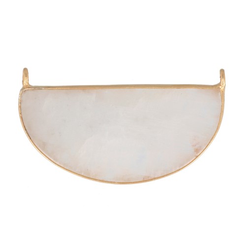 Intercalaire en pierre gemme 33x19 mm Argent 925 Doré à l'or fin - Pierre de lune